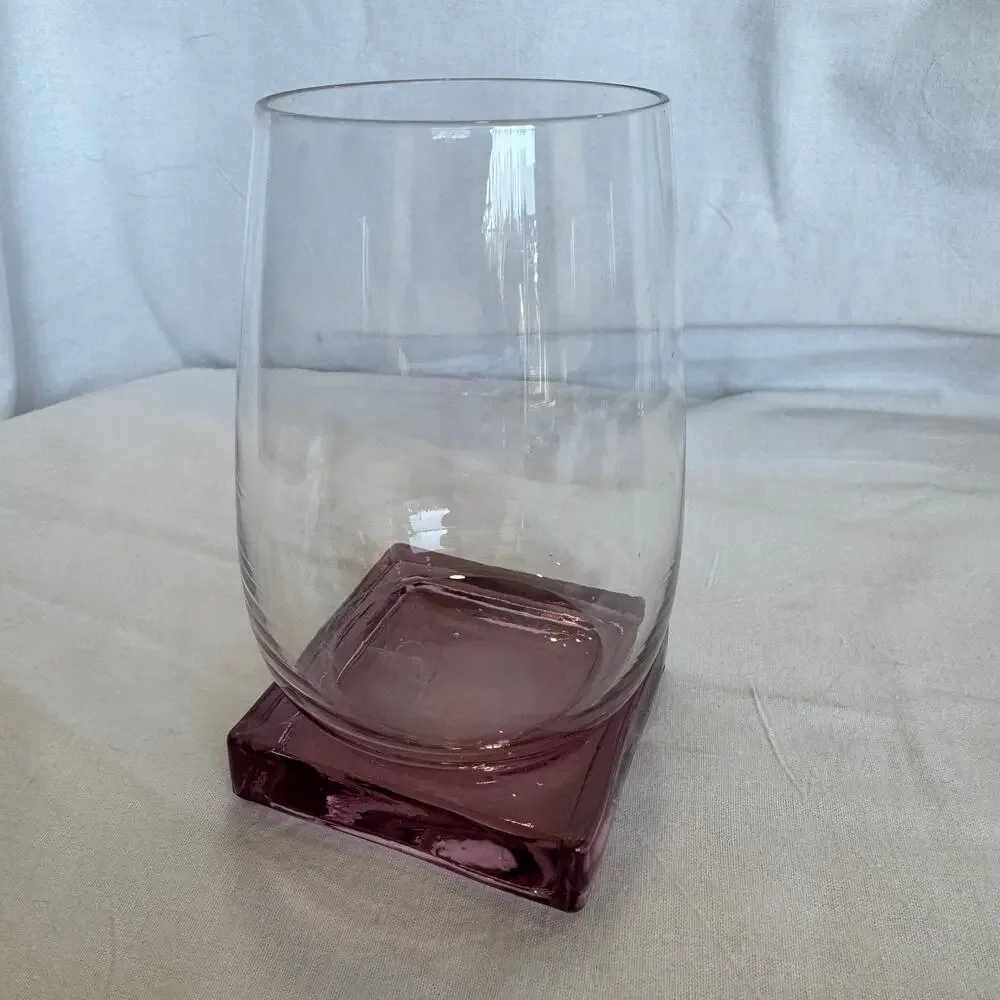 Wine glasses with Square Purple Base Set of 5
